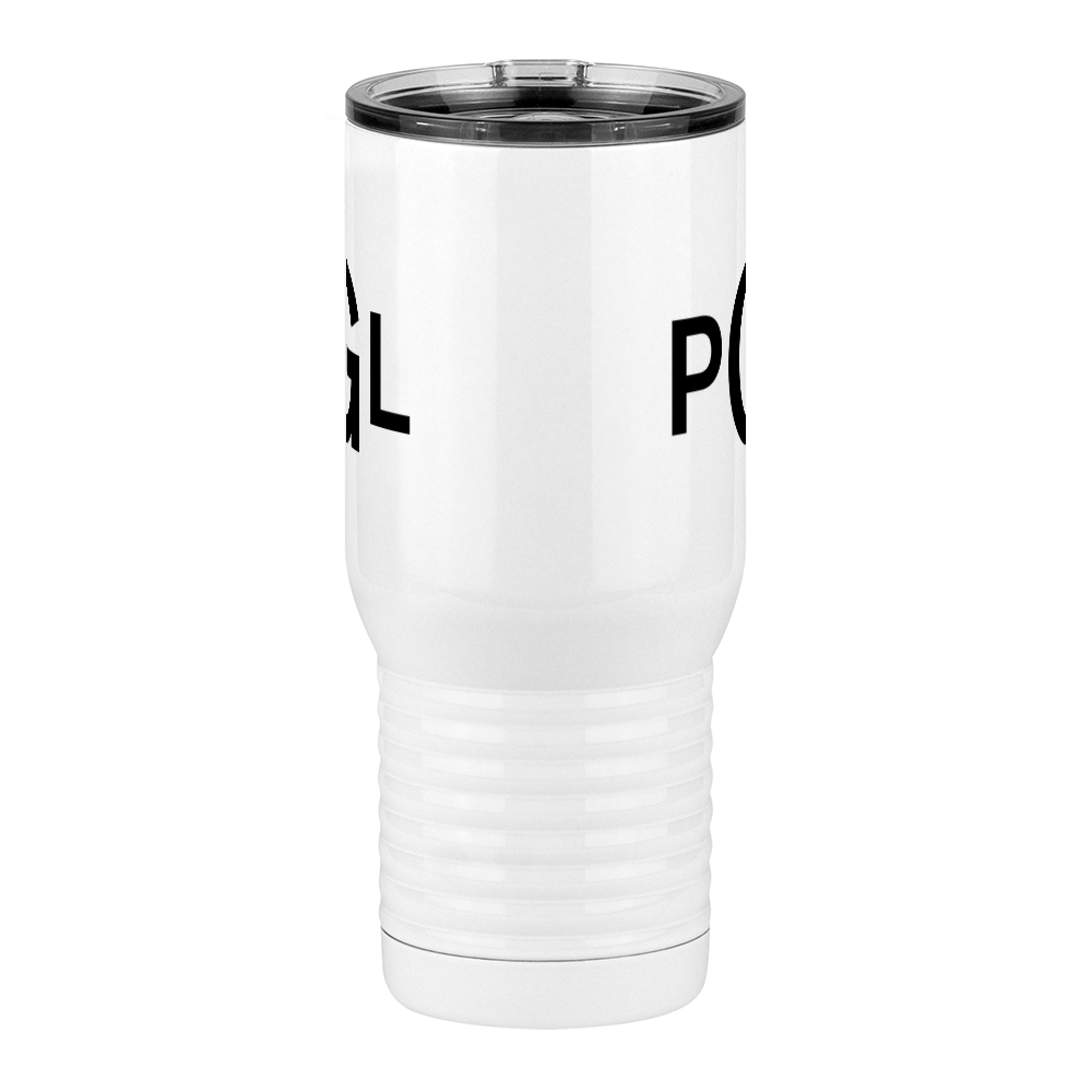 Personalized Monogram Travel Coffee Mug Tumbler with Handle (20 oz) - Front View