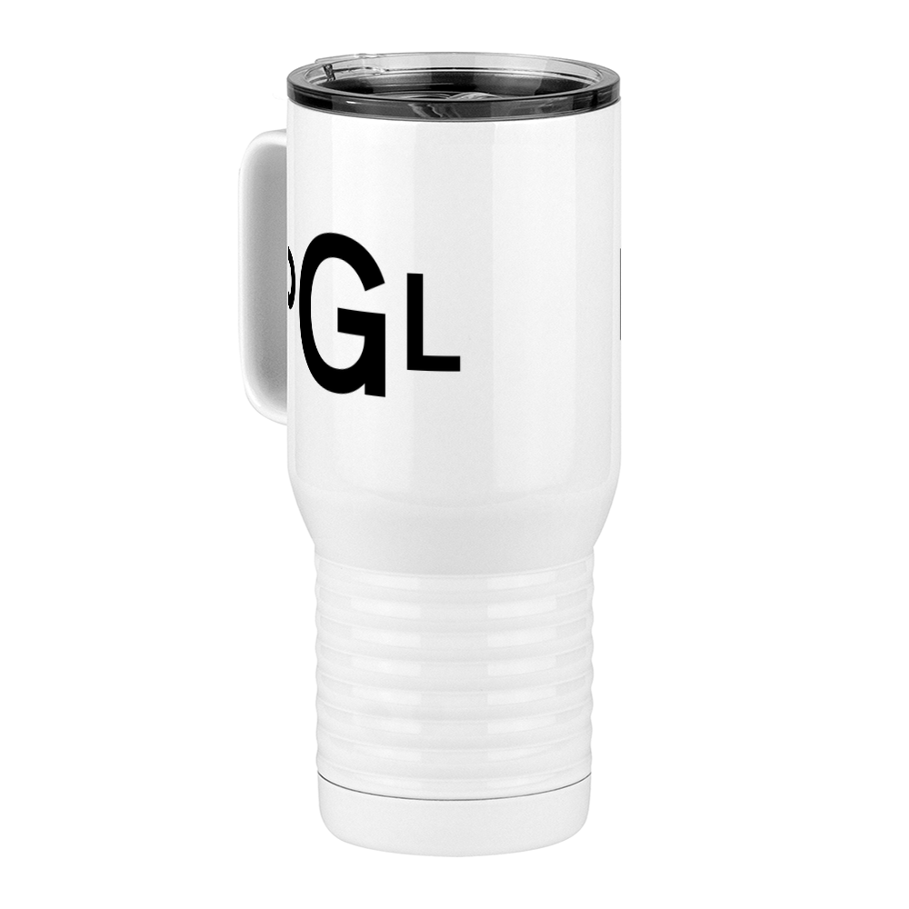 Personalized Monogram Travel Coffee Mug Tumbler with Handle (20 oz) - Front Left View