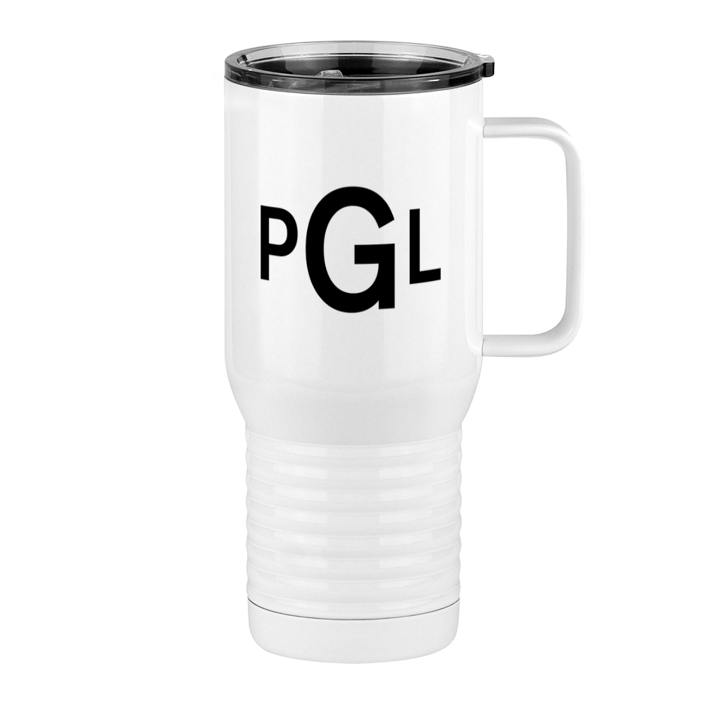 Personalized Monogram Travel Coffee Mug Tumbler with Handle (20 oz) - Right View