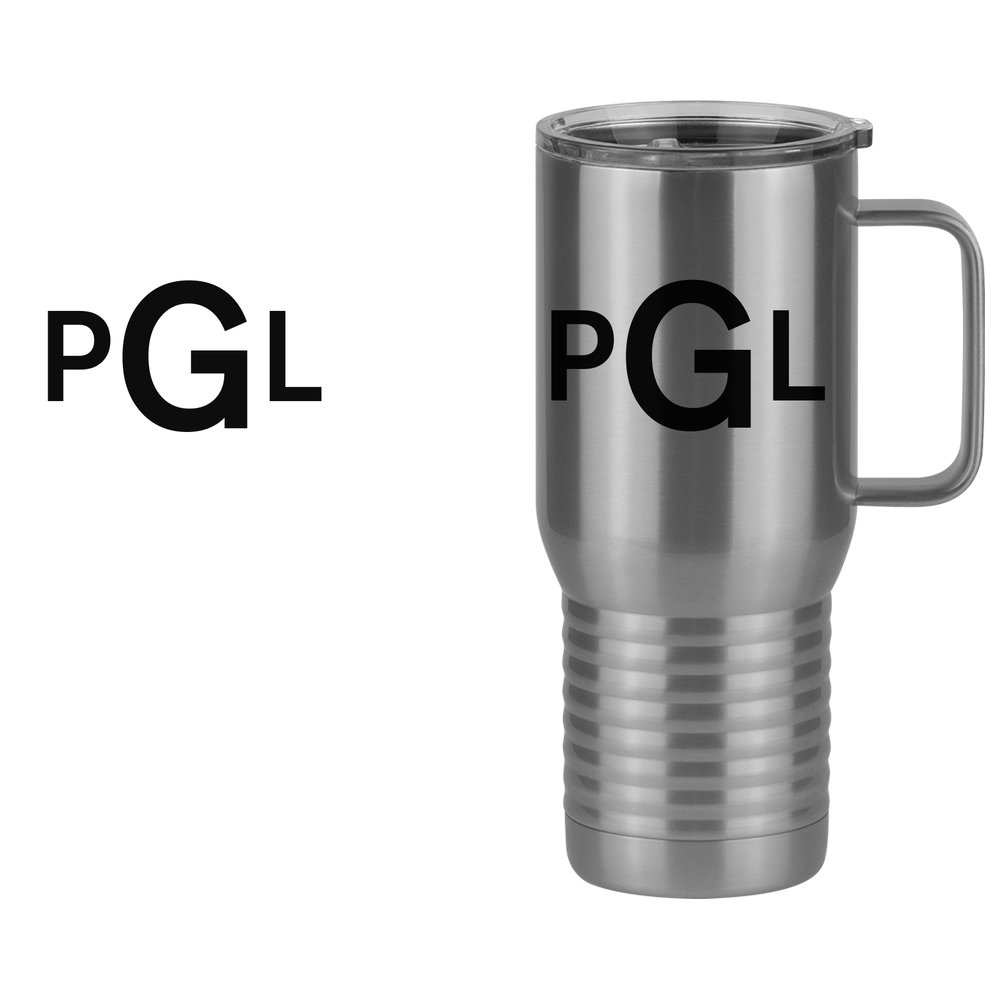 Personalized Monogram Travel Coffee Mug Tumbler with Handle (20 oz) - Design View