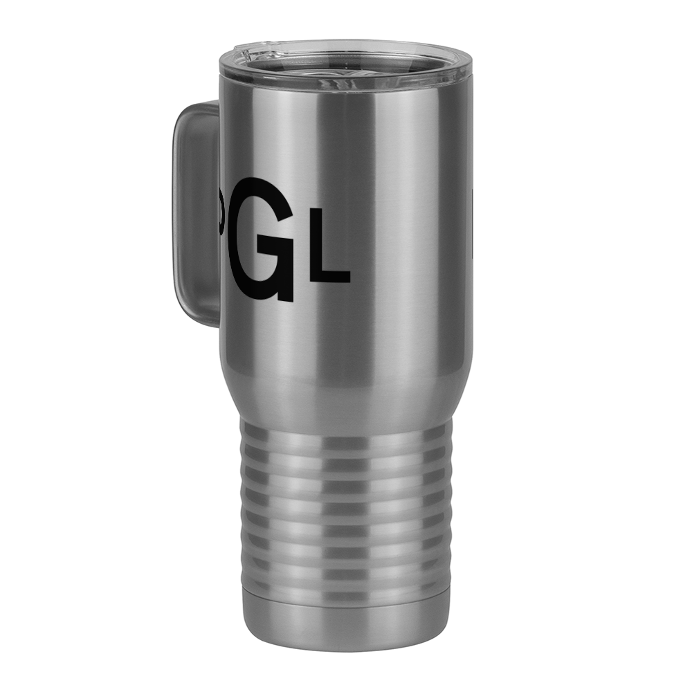 Personalized Monogram Travel Coffee Mug Tumbler with Handle (20 oz) - Front Left View