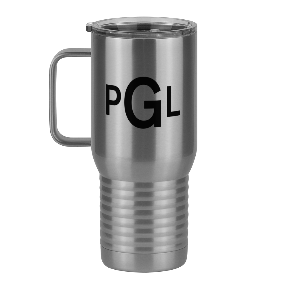 Personalized Monogram Travel Coffee Mug Tumbler with Handle (20 oz) - Left View