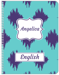 Thumbnail for Personalized Montauk Notebook - Indigo and Teal - Fancy Nameplate - Front View