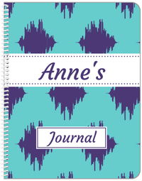 Thumbnail for Personalized Montauk Notebook - Indigo and Teal - Ribbon Nameplate - Front View