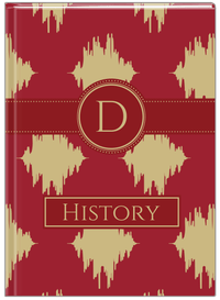 Thumbnail for Personalized Montauk Journal - Red and Gold - Circle Ribbon Nameplate - Front View