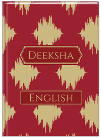 Thumbnail for Personalized Montauk Journal - Red and Gold - Decorative Rectangle Nameplate - Front View