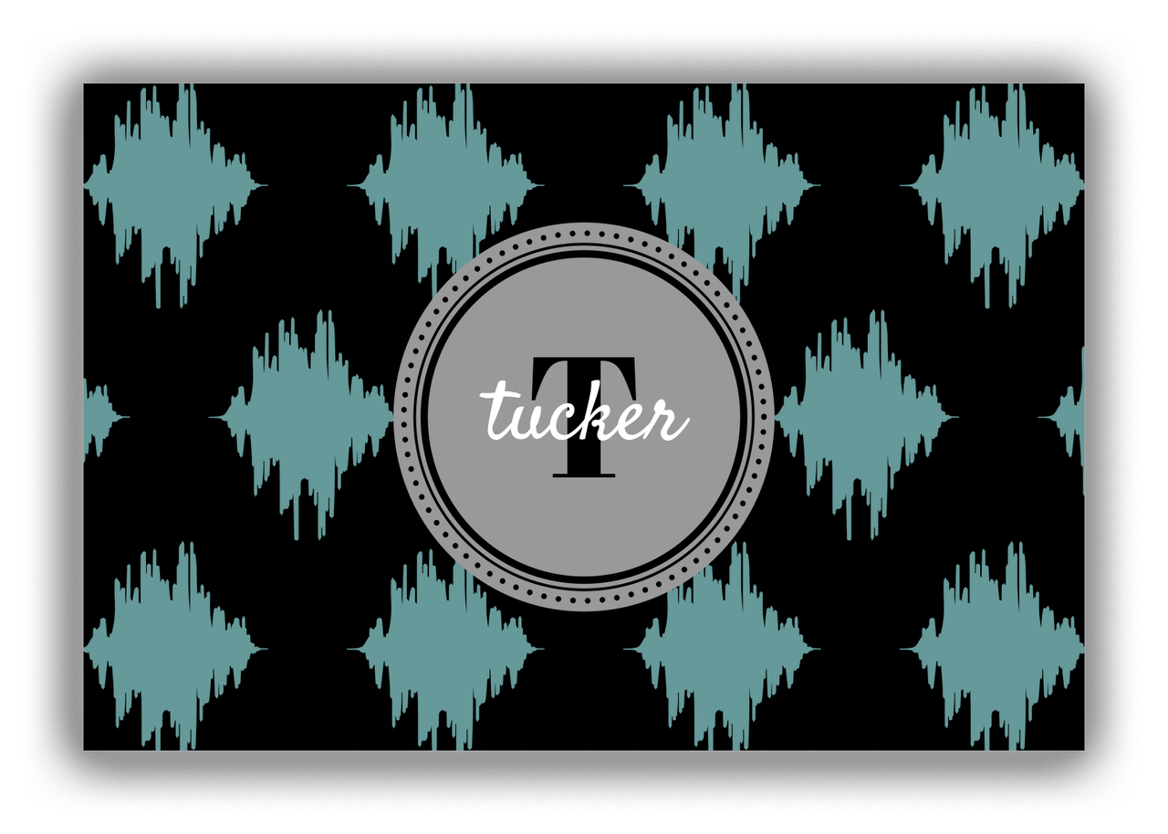 Personalized Montauk Canvas Wrap & Photo Print - Black with Circle Nameplate - Front View