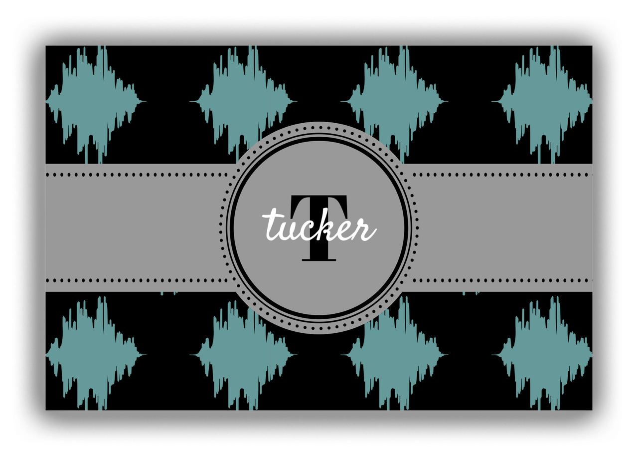 Personalized Montauk Canvas Wrap & Photo Print - Black with Circle Ribbon Nameplate - Front View