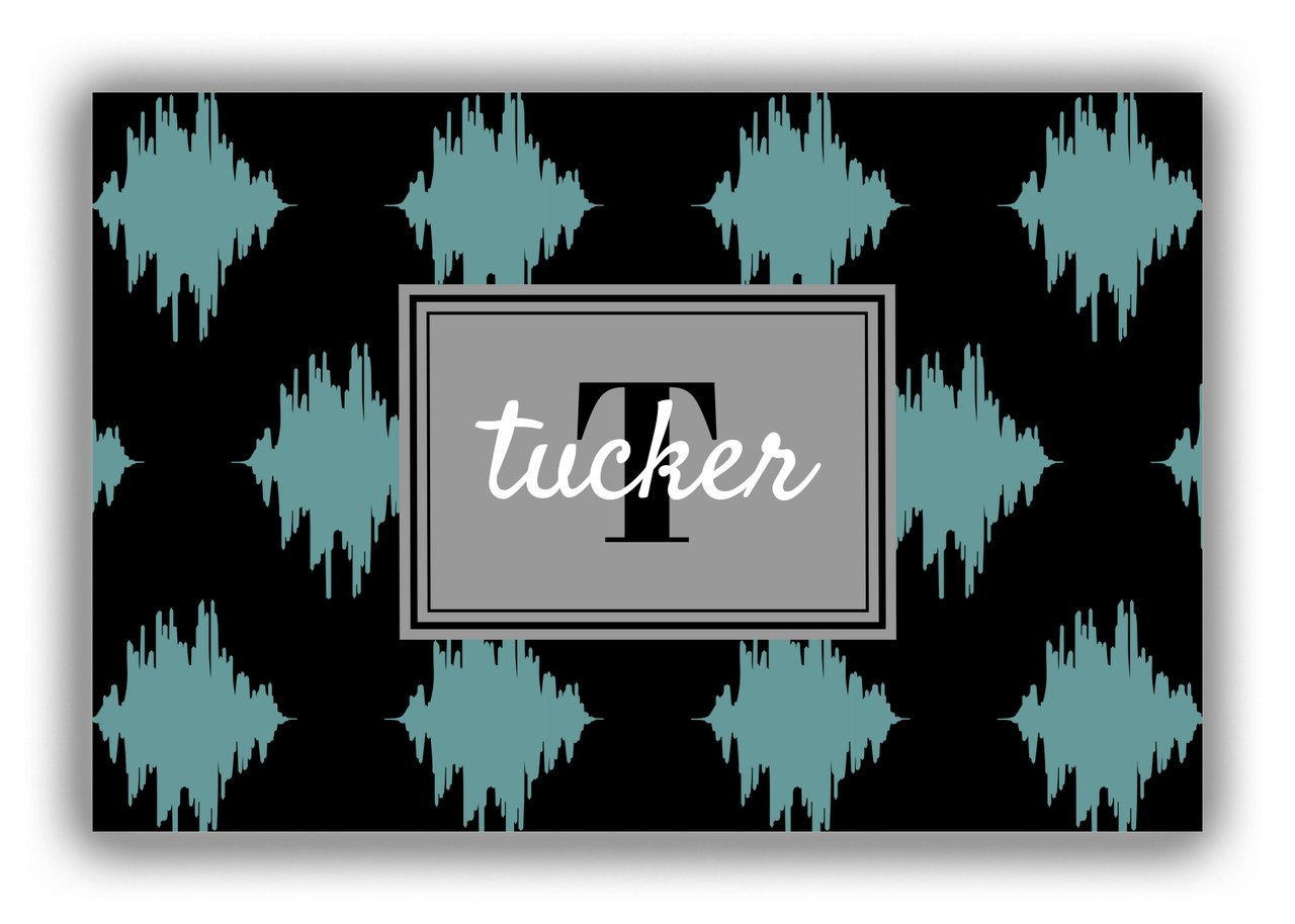 Personalized Montauk Canvas Wrap & Photo Print - Black with Rectangle Nameplate - Front View