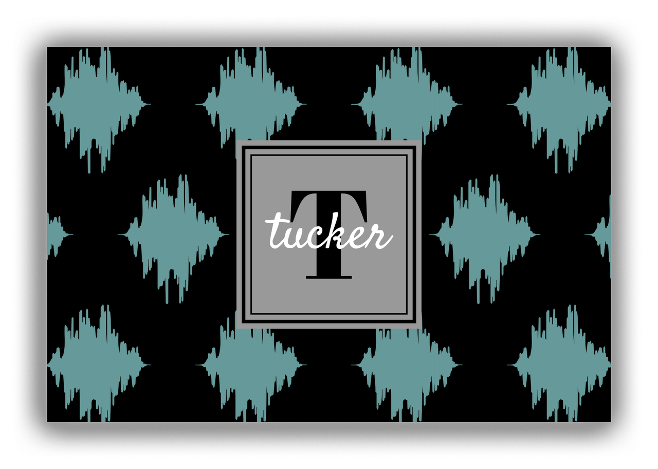 Personalized Montauk Canvas Wrap & Photo Print - Black with Square Nameplate - Front View