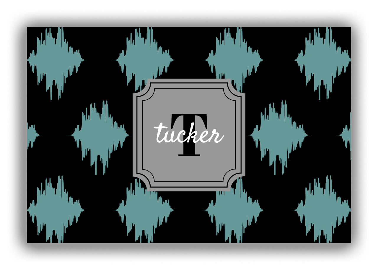 Personalized Montauk Canvas Wrap & Photo Print - Black with Stamp Nameplate - Front View