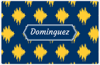 Thumbnail for Personalized Montauk Placemat - Navy and Mustard - Navy Decorative Rectangle Frame -  View