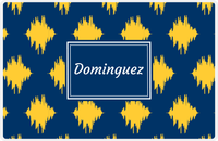 Thumbnail for Personalized Montauk Placemat - Navy and Mustard - Navy Rectangle Frame -  View