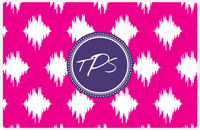 Thumbnail for Personalized Montauk Placemat - Hot Pink and White - Indigo Circle Frame -  View