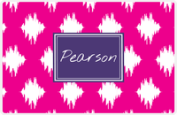 Thumbnail for Personalized Montauk Placemat - Hot Pink and White - Indigo Rectangle Frame -  View