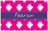 Thumbnail for Personalized Montauk Placemat - Hot Pink and White - Indigo Ribbon Frame -  View