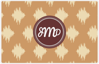 Thumbnail for Personalized Montauk Placemat - Light Brown and Champagne - Brown Circle Frame -  View