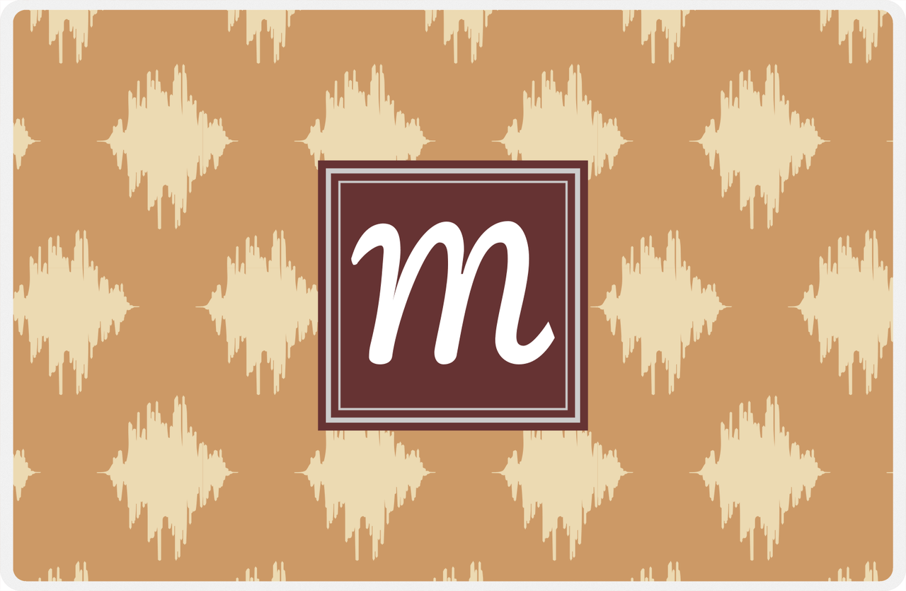 Personalized Montauk Placemat - Light Brown and Champagne - Brown Square Frame -  View