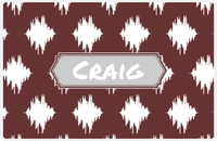 Thumbnail for Personalized Montauk Placemat - Brown and White - Light Grey Decorative Rectangle Frame -  View