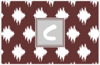 Thumbnail for Personalized Montauk Placemat - Brown and White - Light Grey Square Frame -  View