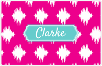 Thumbnail for Personalized Montauk Placemat - Hot Pink and White - Viking Blue Decorative Rectangle Frame -  View