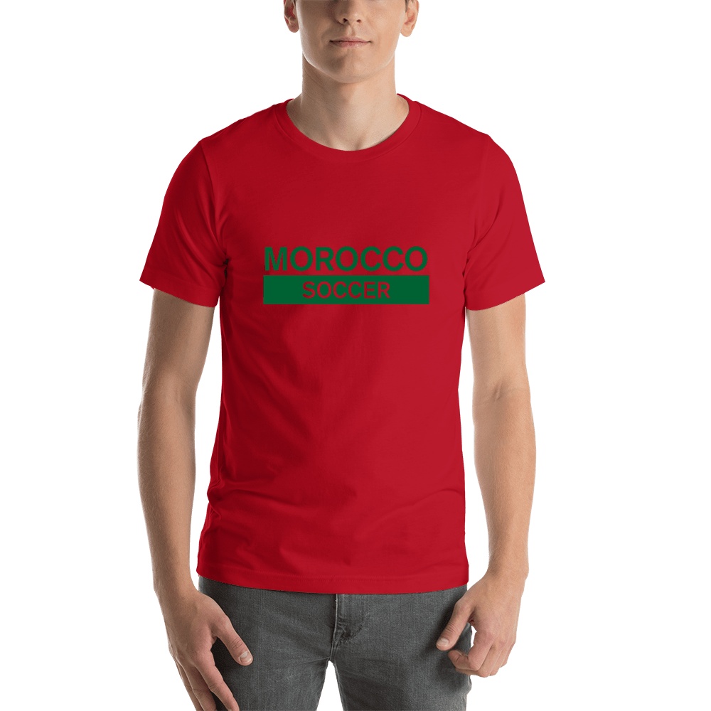 Morocco Soccer T-Shirt - Red - Shirt View