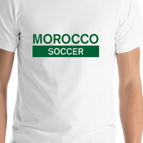 Morocco Soccer T-Shirt - White - Shirt Close-Up View