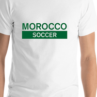 Thumbnail for Morocco Soccer T-Shirt - White - Shirt Close-Up View