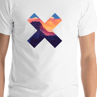 Thumbnail for Mountain x Sunset T-Shirt - White - Shirt Close-Up View