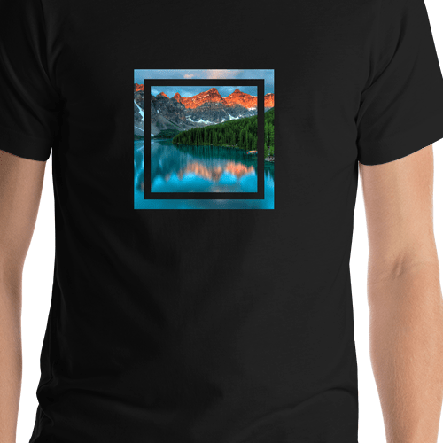Mountain River T-Shirt - Black - Shirt Close-Up View