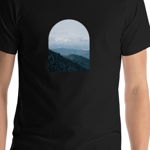Mountain Forest T-Shirt - Black - Shirt Close-Up View