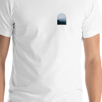Thumbnail for Mountain Forest T-Shirt - White - Shirt Close-Up View