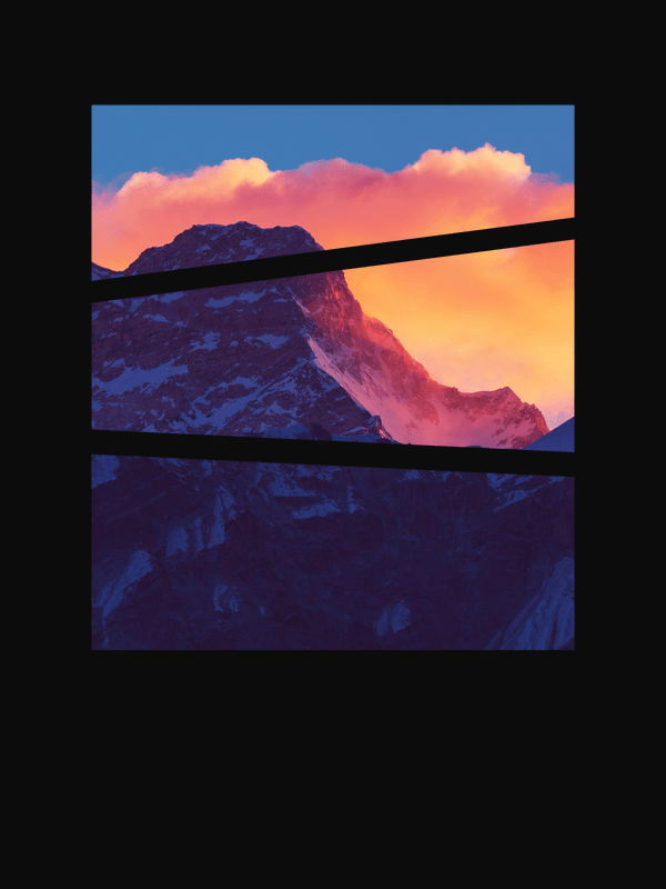 Mountain Sunset T-Shirt - Black - Decorate View