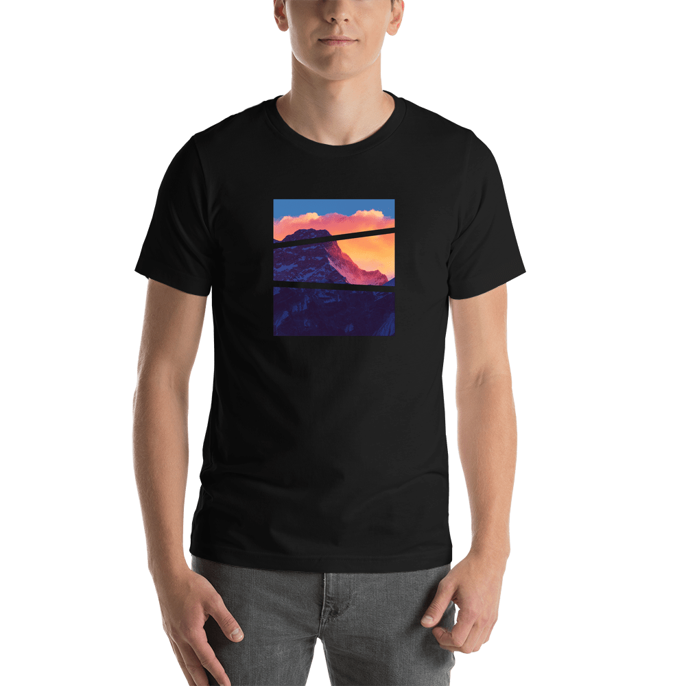 Mountain Sunset T-Shirt - Black - Shirt View