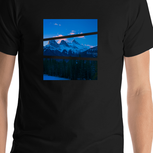 Mountain T-Shirt - Black - Shirt Close-Up View