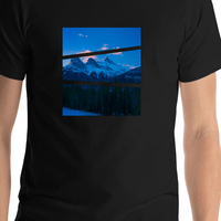 Thumbnail for Mountain T-Shirt - Black - Shirt Close-Up View
