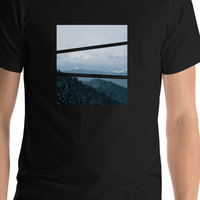 Thumbnail for Mountain Trees T-Shirt - Black - Shirt Close-Up View