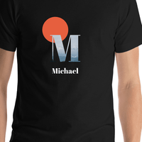 Thumbnail for Personalized Mountain Forest T-Shirt - Black - Shirt Close-Up View