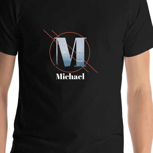 Personalized Mountain Forest T-Shirt - Black - Shirt Close-Up View