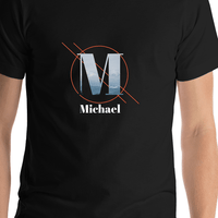 Thumbnail for Personalized Mountain Forest T-Shirt - Black - Shirt Close-Up View