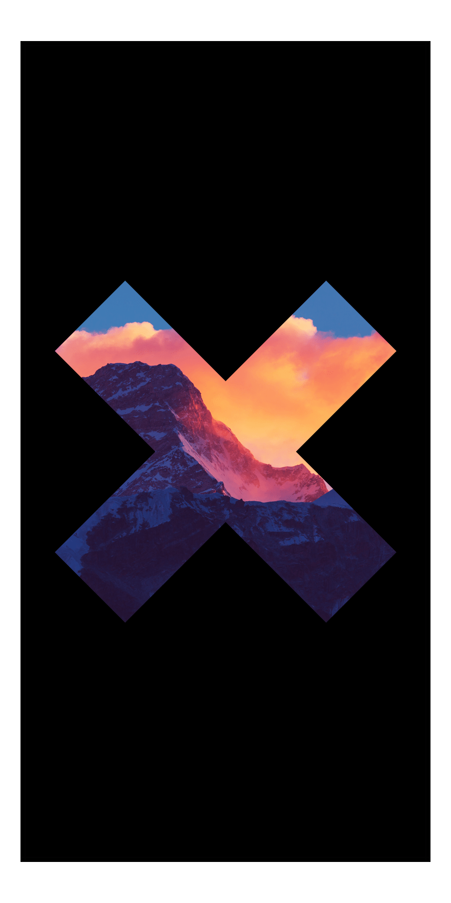 Mountain X Sunset Beach Towel - Front View