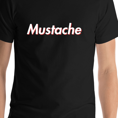 Mustache T-Shirt - Black - Shirt Close-Up View