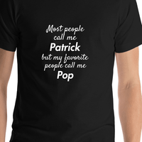 Thumbnail for My Favorite People Call Me Pop T-Shirt - Black - Shirt Close-Up View