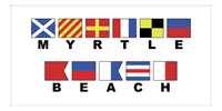 Thumbnail for Myrtle Beach Nautical Flags Beach Towel - Front View