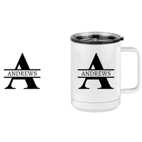Thumbnail for Personalized Name & Initial Coffee Mug Tumbler with Handle (15 oz) - Design View