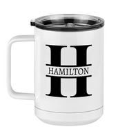 Thumbnail for Personalized Name & Initial Coffee Mug Tumbler with Handle (15 oz) - Left View
