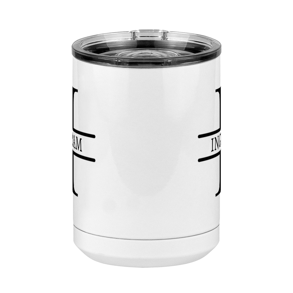 Personalized Name & Initial Coffee Mug Tumbler with Handle (15 oz) - Front View
