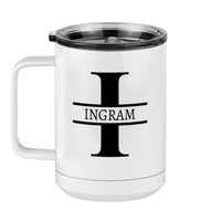 Thumbnail for Personalized Name & Initial Coffee Mug Tumbler with Handle (15 oz) - Left View