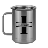 Thumbnail for Personalized Name & Initial Coffee Mug Tumbler with Handle (15 oz) - Left View