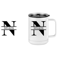 Thumbnail for Personalized Name & Initial Coffee Mug Tumbler with Handle (15 oz) - Design View